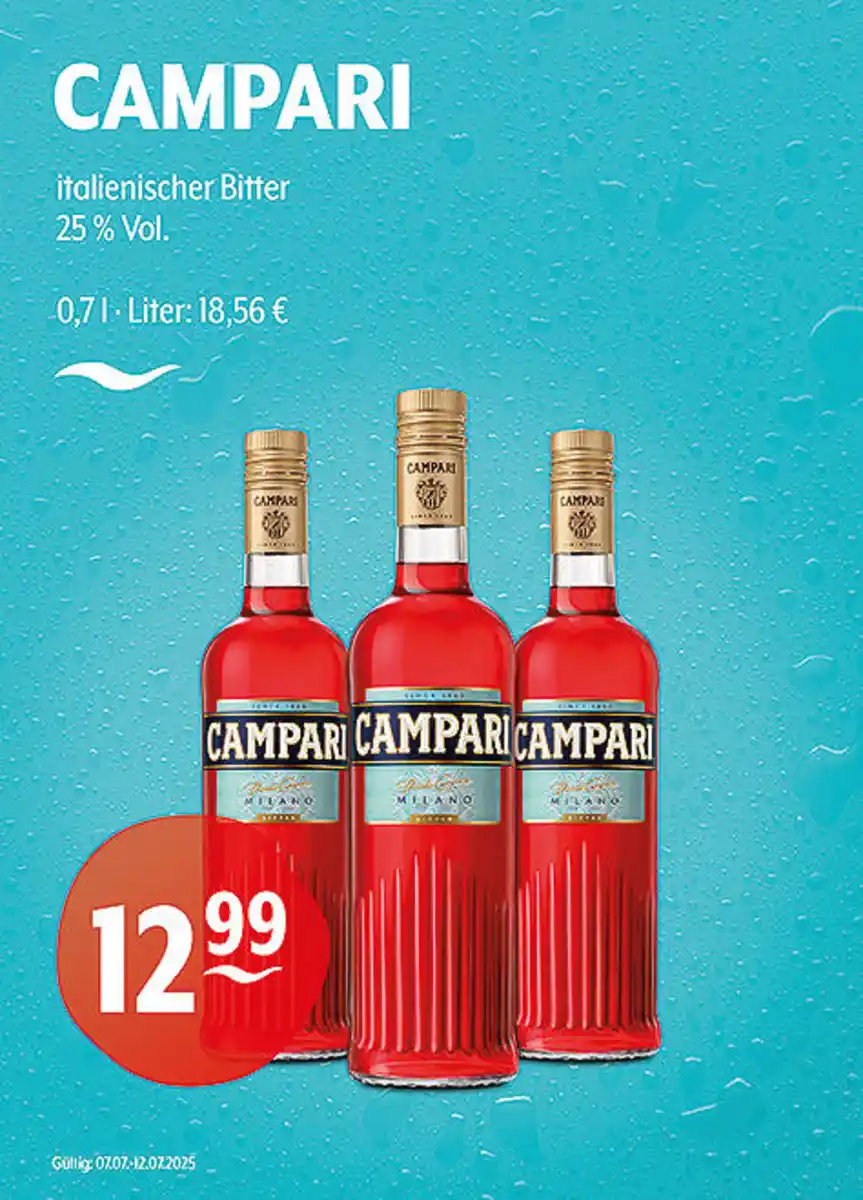 Bild 1 von CAMPARI italienischer Bitter 25 % Vol.
