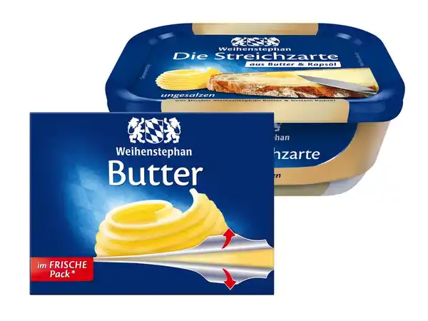 Bild 1 von Weihenstephan Tafelbutter/Die Streichzarte ungesalzen,  250 g
