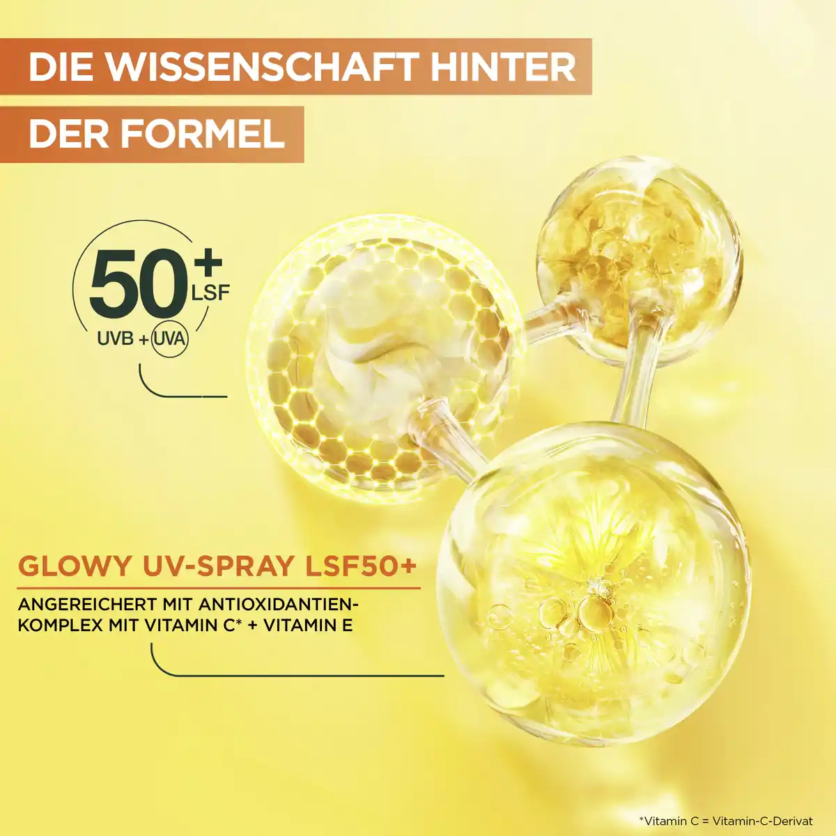 Bild 4 von Garnier Vitamin C* Glowy UV Over Make-Up Sonnenspray LSF 50+, 75 ml