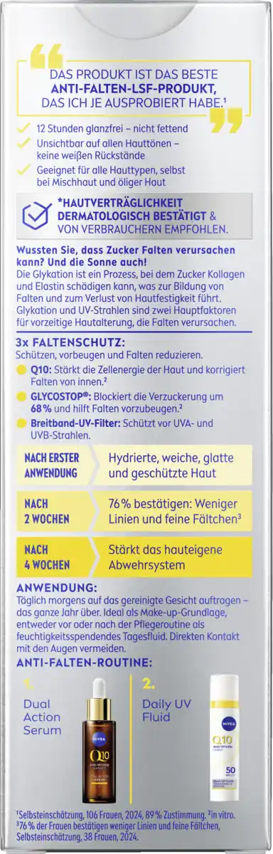 Bild 2 von NIVEA Q10 Anti-Falten Experte Daily UV Fluid LSF 50, 40 ml