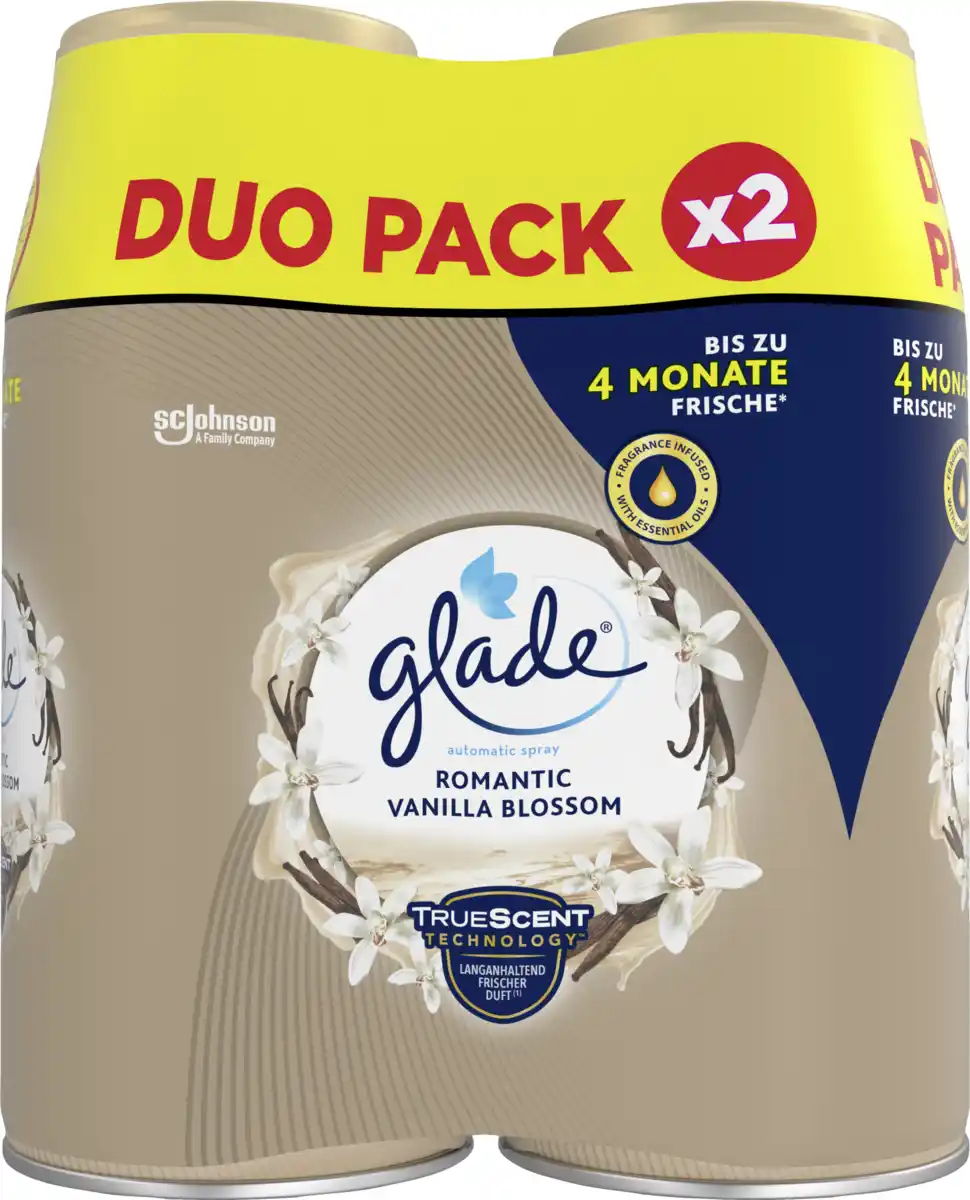 Bild 1 von Glade Automatic Spray Lufterfrischer Romantic Vanilla Blossom Nachfüller Duo-Pack, 538 ml