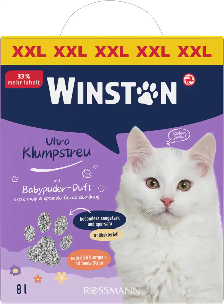 Bild 1 von Winston Ultra Klumpstreu mit Babypuder-Duft, 8 L