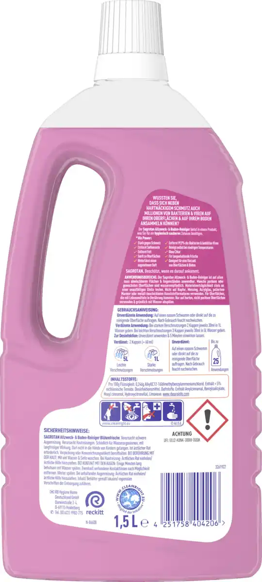 Bild 2 von Sagrotan Allzweck- & Boden-Reiniger Blütenfrische, 1.500 ml