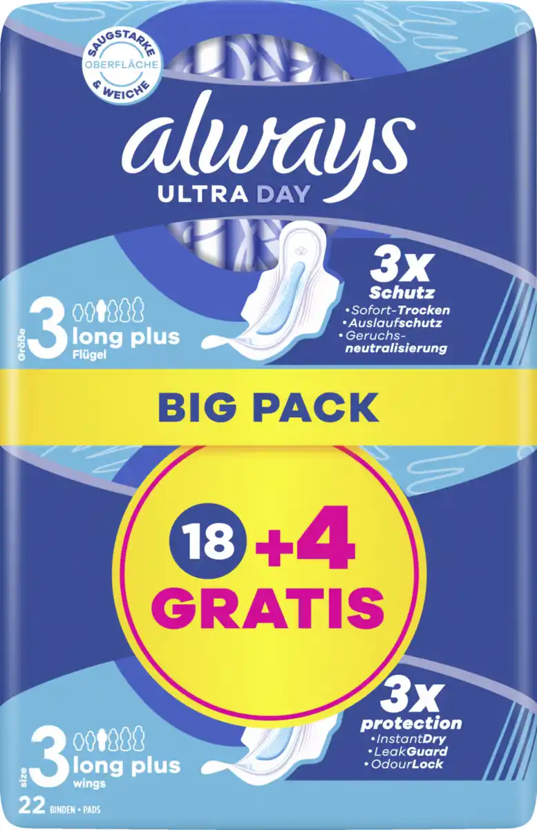 Bild 1 von Always Ultra Day Binden Long Plus mit Flügeln Gr. 3 BigPack