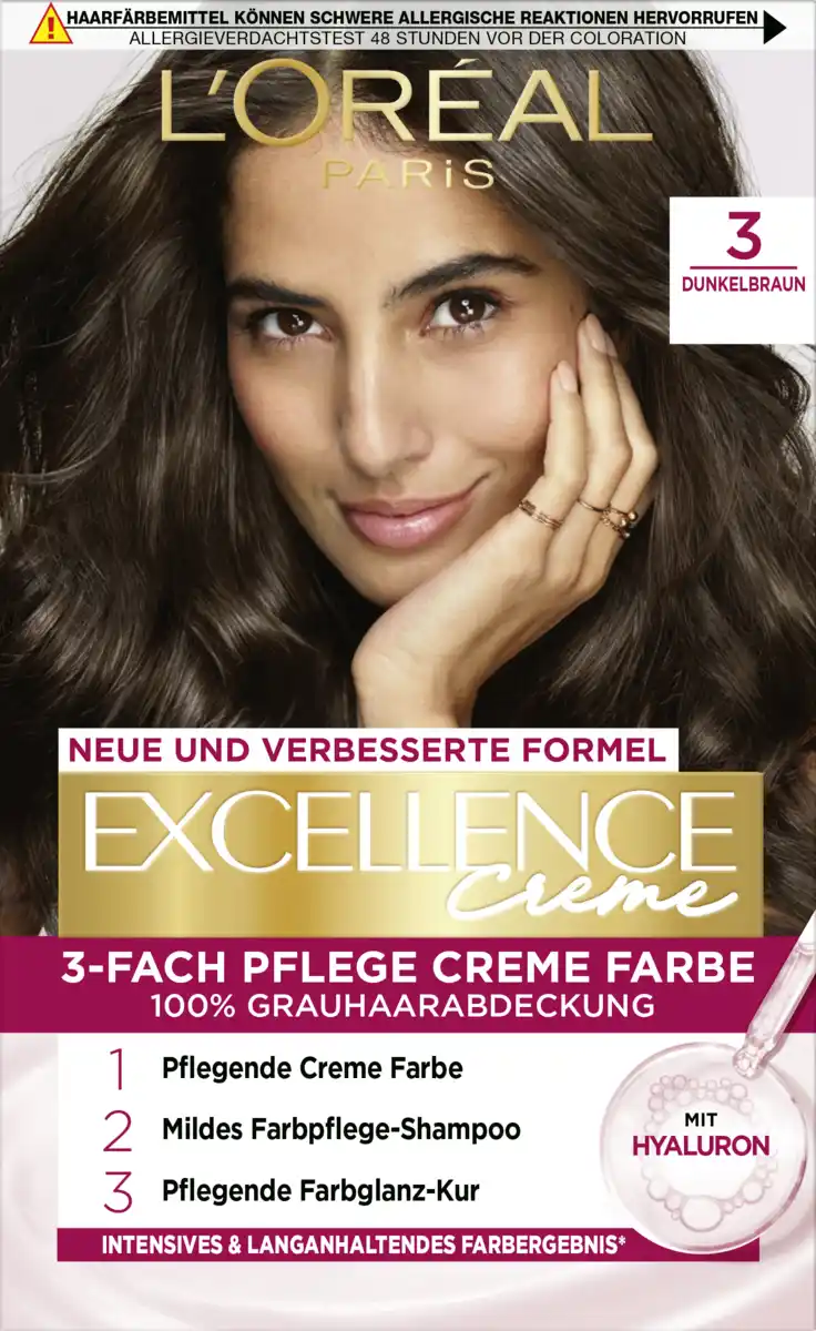 Bild 1 von L’Oréal Paris Excellence Crème Coloration 3 Dunkelbraun