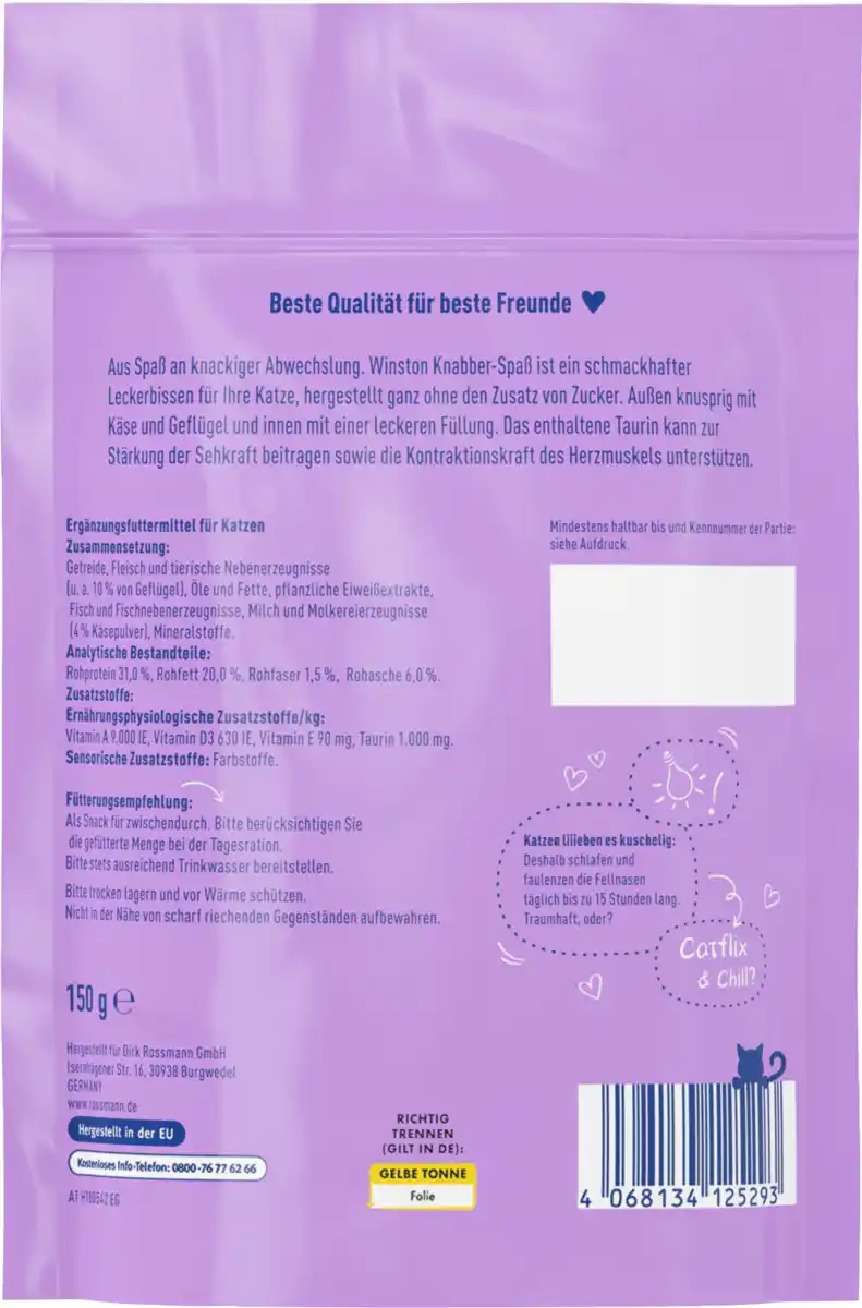 Bild 2 von Winston Knabber-Spaß mit Geflügel & Käse, 150 g