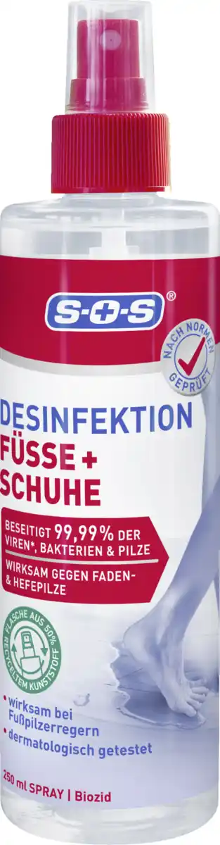Bild 1 von SOS Desinfektion Füße & Schuhe, 250 ml