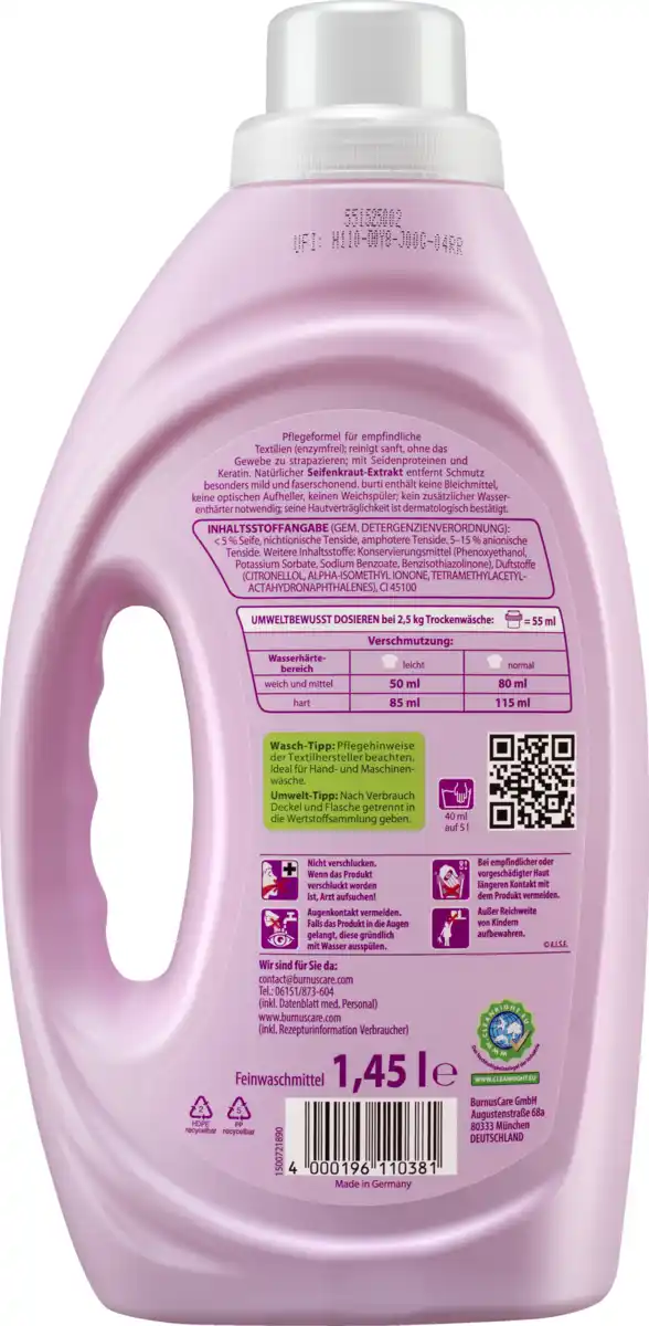 Bild 2 von burti Feinwaschmittel Flüssig Wolle & Seide 29 WL