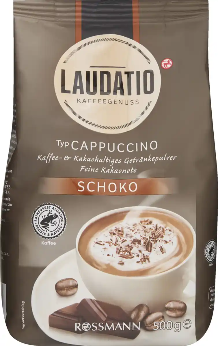 Bild 1 von LAUDATIO KAFFEEGENUSS Kaffeehaltiges Getränkepulver Cappuccino Schoko, 500 g