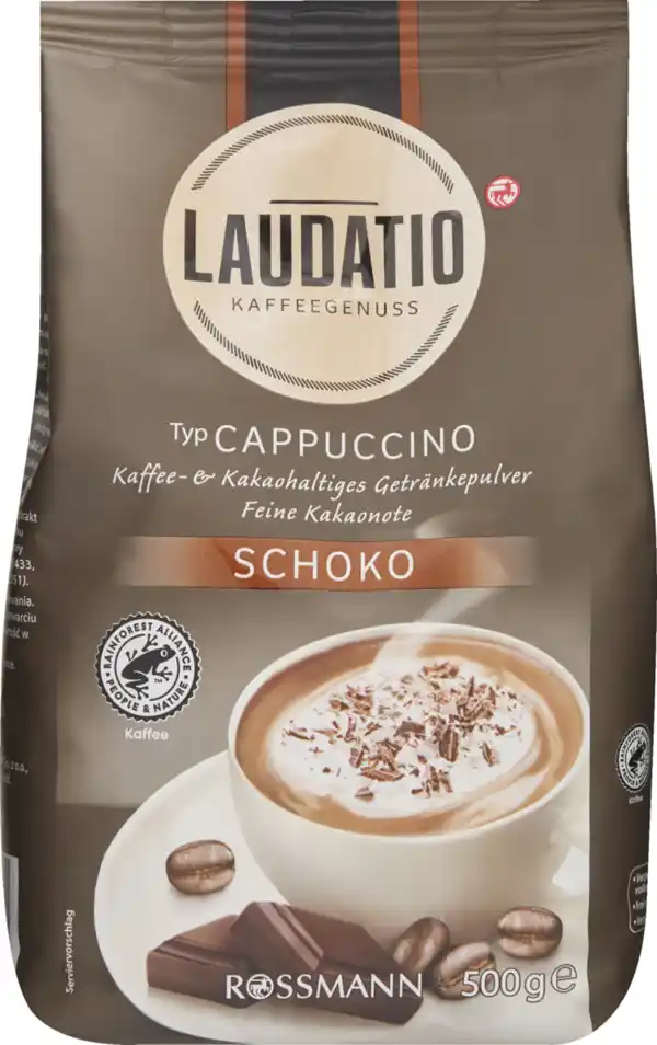 Bild 1 von LAUDATIO KAFFEEGENUSS Kaffeehaltiges Getränkepulver Cappuccino Schoko, 500 g
