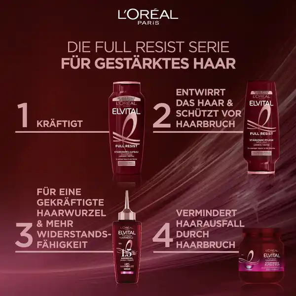 Bild 4 von L’Oréal Paris Elvital Full Resist Stärkendes Aufbau Shampoo, 400 ml