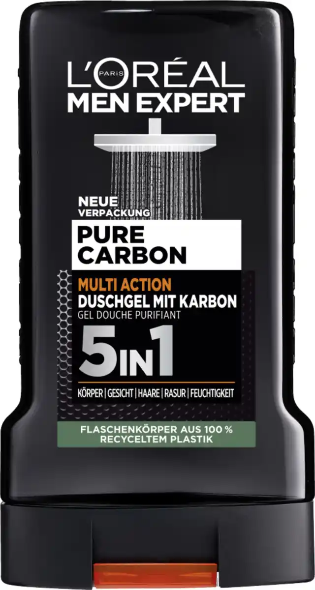 Bild 1 von L’Oréal Paris men expert Duschgel & Shampoo Pure Carbon mit Karbon 5in1, 250 ml