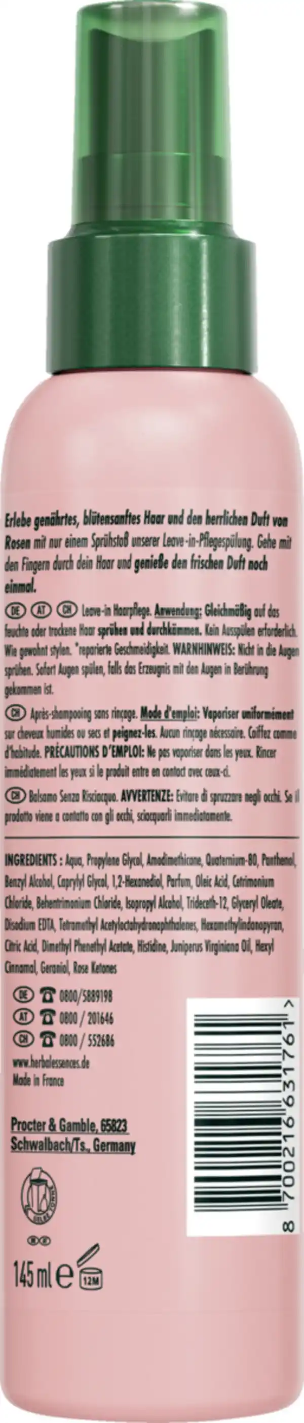 Bild 2 von Herbal Essences Leave-in Spray Rosenduft, 145 ml