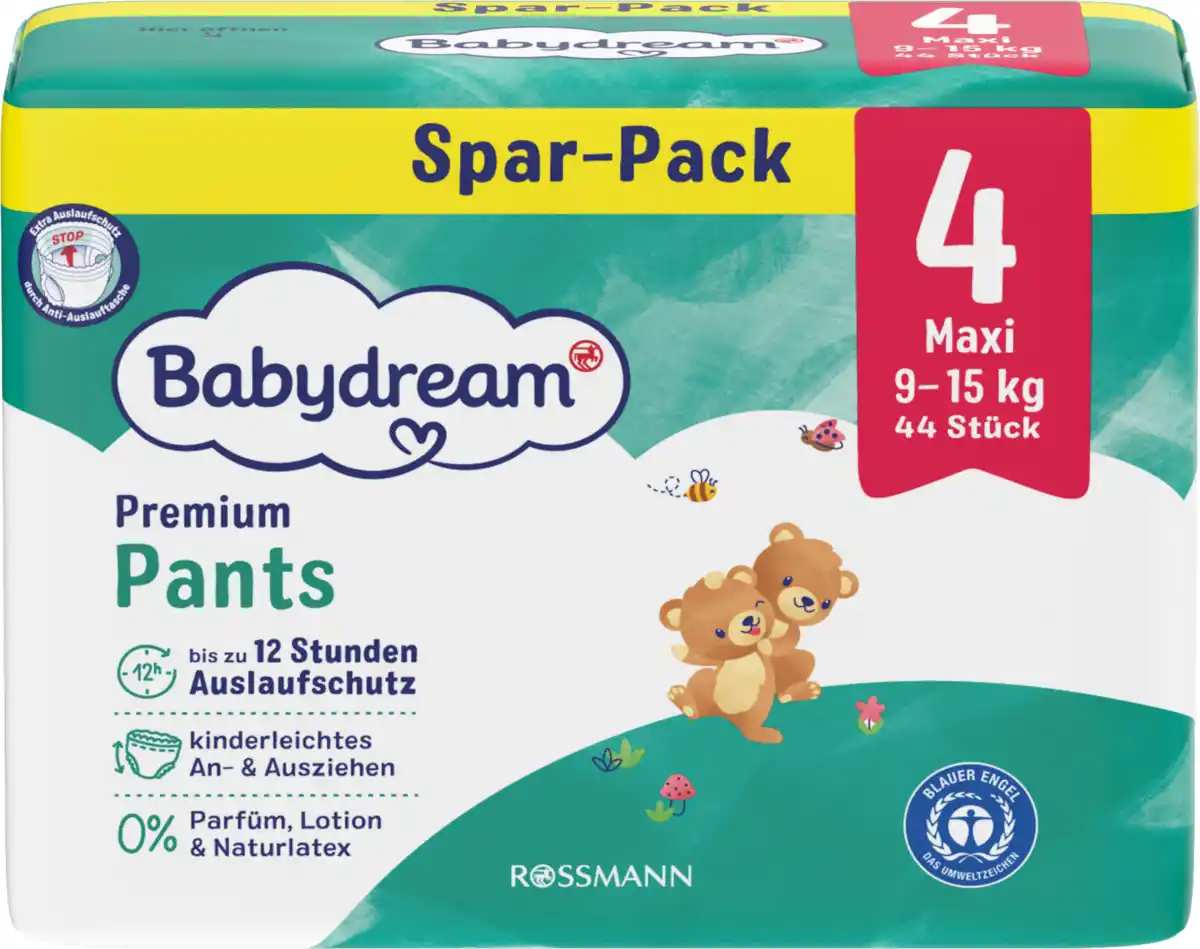 Bild 2 von Babydream Premium Pants Gr. 4 Maxi Jumbo, 44 Stück, 9-15 Kg