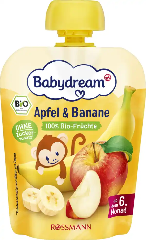 Bild 1 von Babydream Bio Apfel & Banane, 90 g