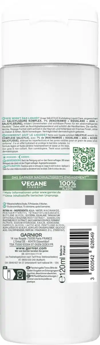Bild 2 von Garnier Salicylic Exfoliating Care Gesichtsfluid, 120 ml