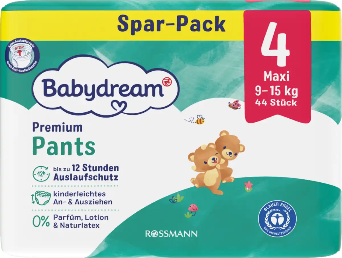 Bild 1 von Babydream Premium Pants Gr. 4 Maxi Jumbo, 44 Stück, 9-15 Kg