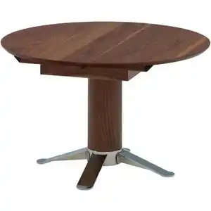 Joop! Esstisch Lounge, Nussbaum, Holz, Metall, Nussbaum, furniert, rund, Sternfuß, rund, 120x77x120-165 cm, Blauer Engel, Goldenes M, Made in Germany, ausziehbar, Esszimmer, Tische, Esstische, Essti
