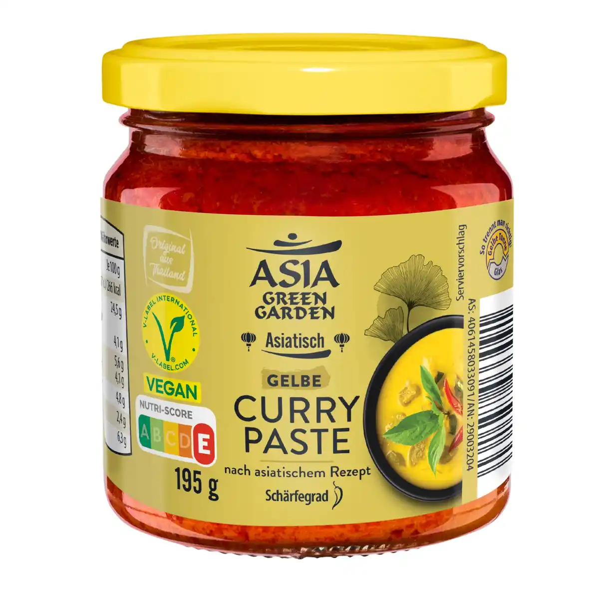 Bild 1 von ASIA GREEN GARDEN Curry Pasten 195 g, Gelbe Currypaste