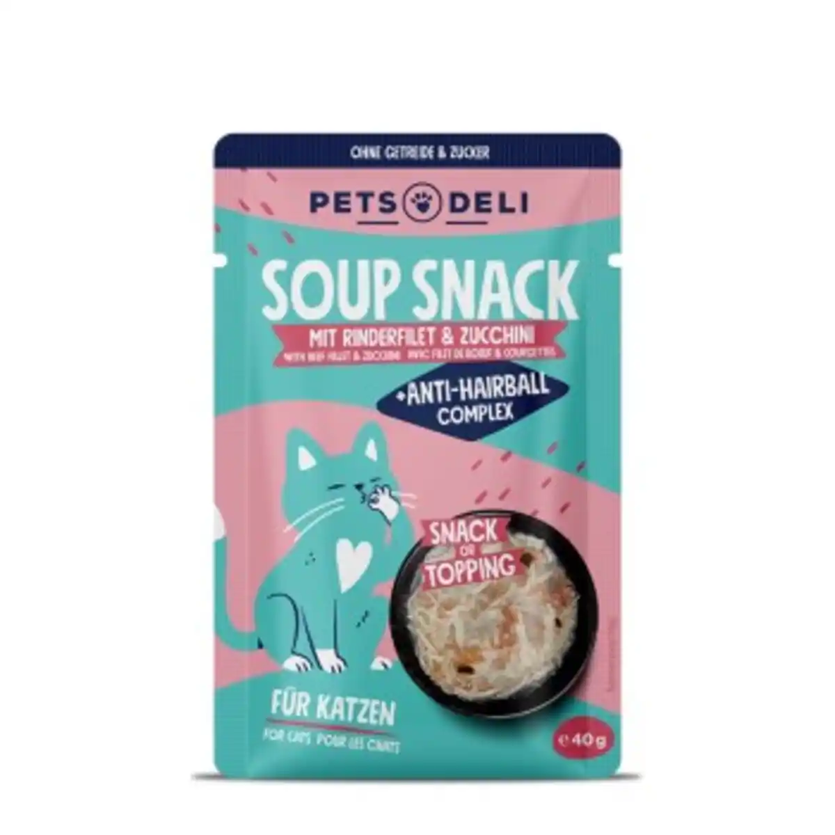Bild 1 von Pets Deli Snack Katze Adult Functional Suppe Anti-Hairball Rind 12x40 g