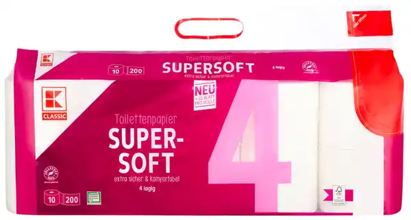 Bild 1 von K-CLASSIC Toilettenpapier XXL, Packg. = 10 x 200 Blatt