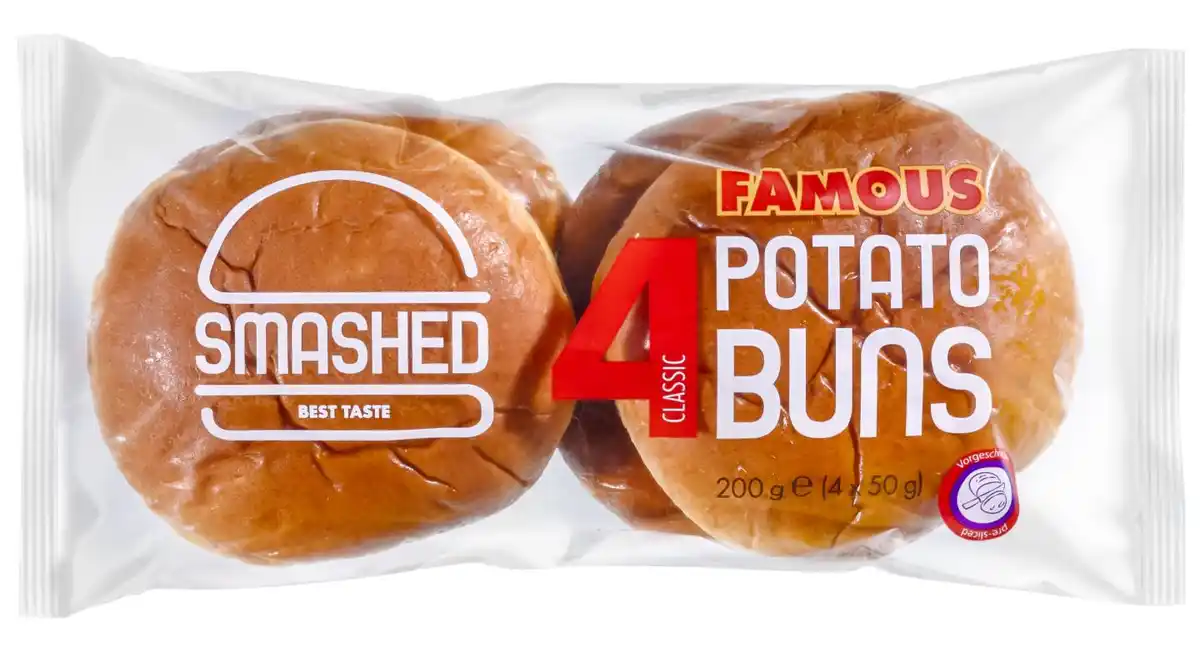 Bild 1 von SMASHED Potato Buns, 4 St. = 200-g-Beutel