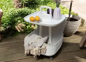 Dekorativer Tischwagen Lifestyle-Butler mit Griff 45x64x45cm Weiß