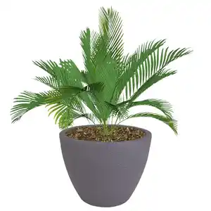 Runder Pflanztopf Stone 48x37,5cm Grau