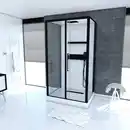 Bild 1 von Aurlane Komplettdusche 'Phantom 3' mit Schiebetür schwarz 115 x 90 x 215 cm