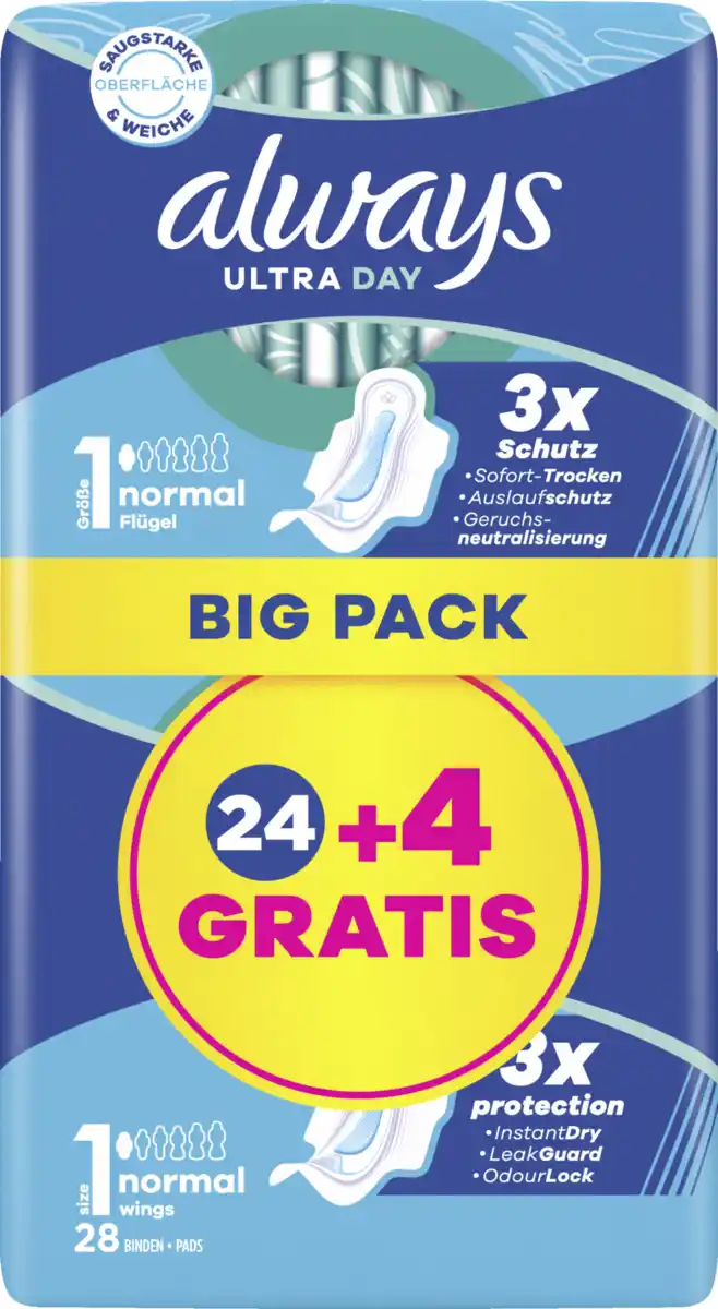 Bild 1 von Always Ultra Day Binden Normal mit Flügeln Gr. 1 BigPack