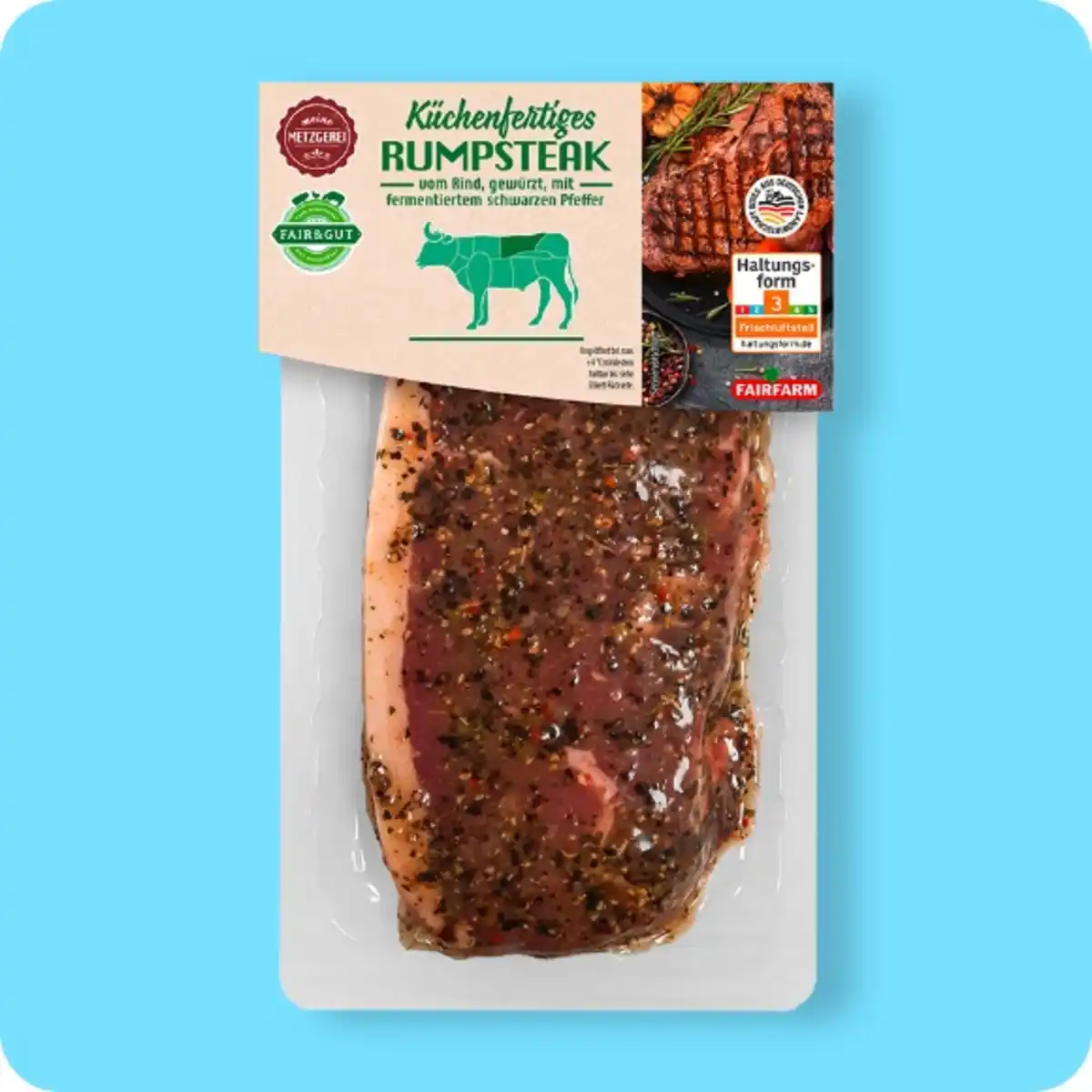 Bild 1 von FAIR & GUT Rumpsteak, gewürzt⁷, Black Aged Pepper
