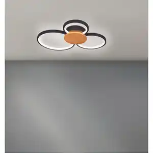 toom LED-Deckenleuchte 'Nele' 34 W 3000 K schwarz 45,5 x 57 x 7 cm