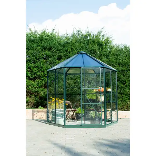 Bild 1 von Vitavia Gewächshaus 'Hera 4500' 221 x 253 cm mit 3 mm Sicherheitsglas/6 mm Hohlkammerplatten smaragdfarben