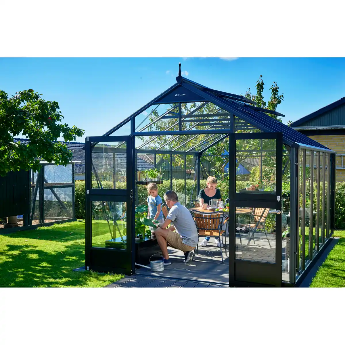 Bild 1 von Juliana Gewächshaus 'Premium' 296 x 439 cm mit 3 mm Sicherheitsglas anthrazit/schwarz