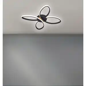 toom LED-Deckenleuchte 'Alina' 22 W 3000 K schwarz 48 x 48 x 6 cm