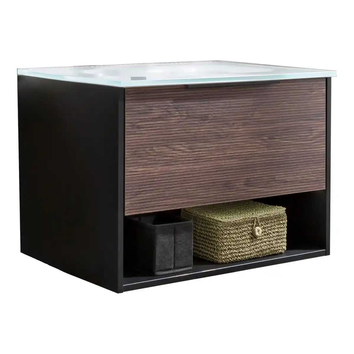 Bild 1 von Fackelmann Waschbecken mit Unterschrank 'B.Paris' schwarz matt 70,5 x 49,8 x 46,5 cm