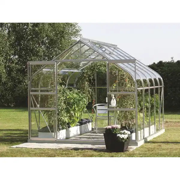 Bild 1 von Vitavia Gewächshaus 'Diana 8300' 254,4 x 316,6 cm mit 3 mm Sicherheitsglas aluminiumfarben