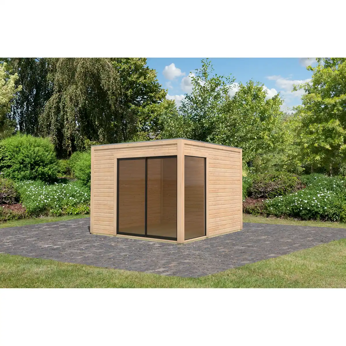 Bild 1 von Karibu Gartenhaus 'Kubus 1' naturbelassen 308 x 242 x 308 cm