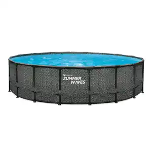Aufstellpool 'Elite Frame' Rattan-Optik grau Ø 549 x 132 cm