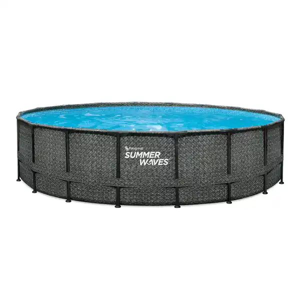 Bild 1 von Aufstellpool 'Elite Frame' Rattan-Optik grau Ø 549 x 132 cm