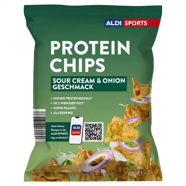 Bild 1 von ALDI SPORTS Protein Chips 60 g, Sour Cream & Onion
