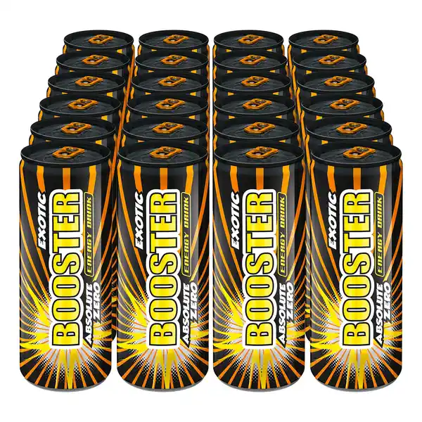 Bild 1 von Booster Energy Drink Exotic Zero 0,33 Liter Dose, 24er Pack