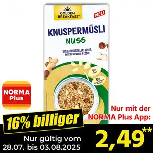 Golden Breakfast Knuspermüsli Nuss