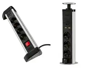 TRONIC® Alu-Tischsteckdosenleiste mit USB-A-Ladeanschlüssen