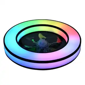 LED Deckenleuchte mit Ventilator Pura Ø 42 cm 42 W schwarz