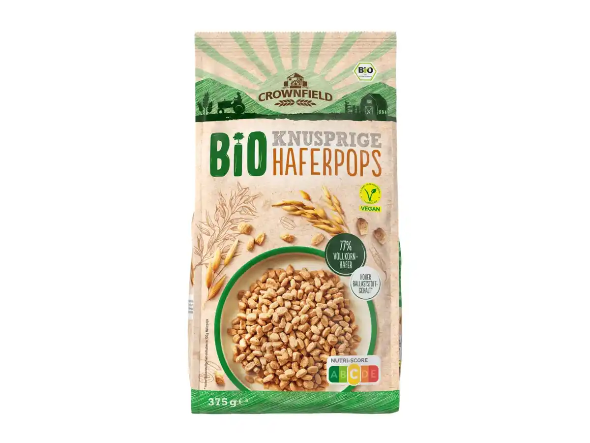 Bild 1 von Crownfield Bio Knusprige Haferpops,  375 g