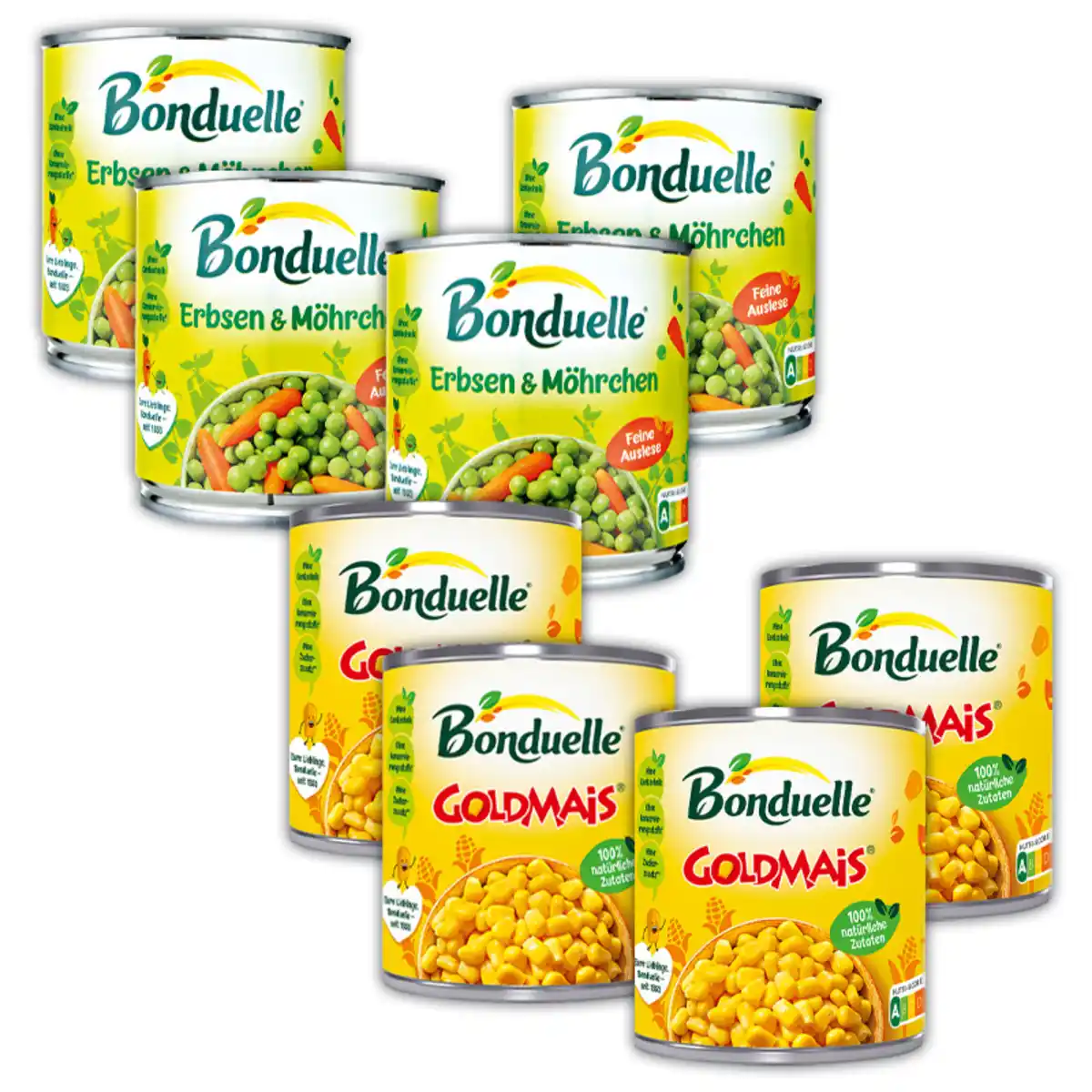 Bild 1 von Bonduelle Kidney Bohnen / Erbsen & Möhrchen / Goldmais