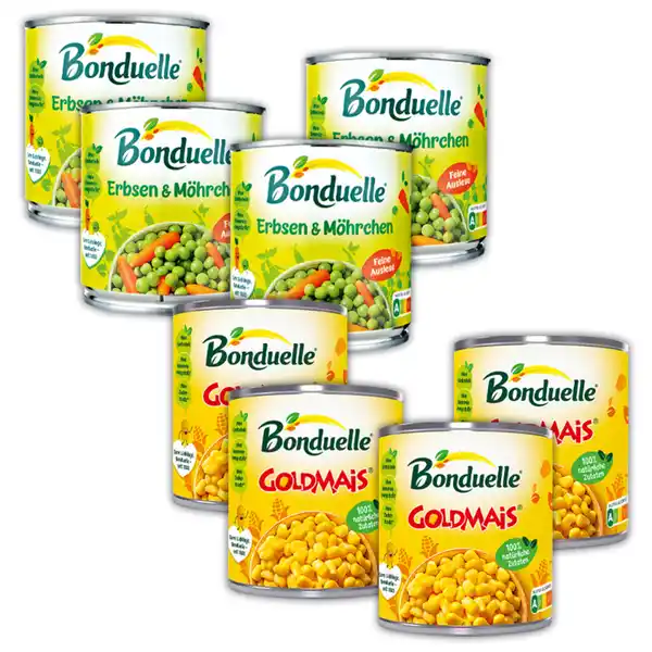 Bild 1 von Bonduelle Kidney Bohnen / Erbsen & Möhrchen / Goldmais
