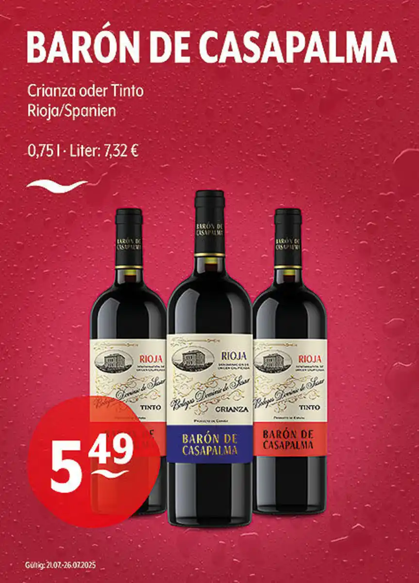 Bild 1 von BARÓN DE CASAPALMA Crianza oder Tinto Rioja/Spanien