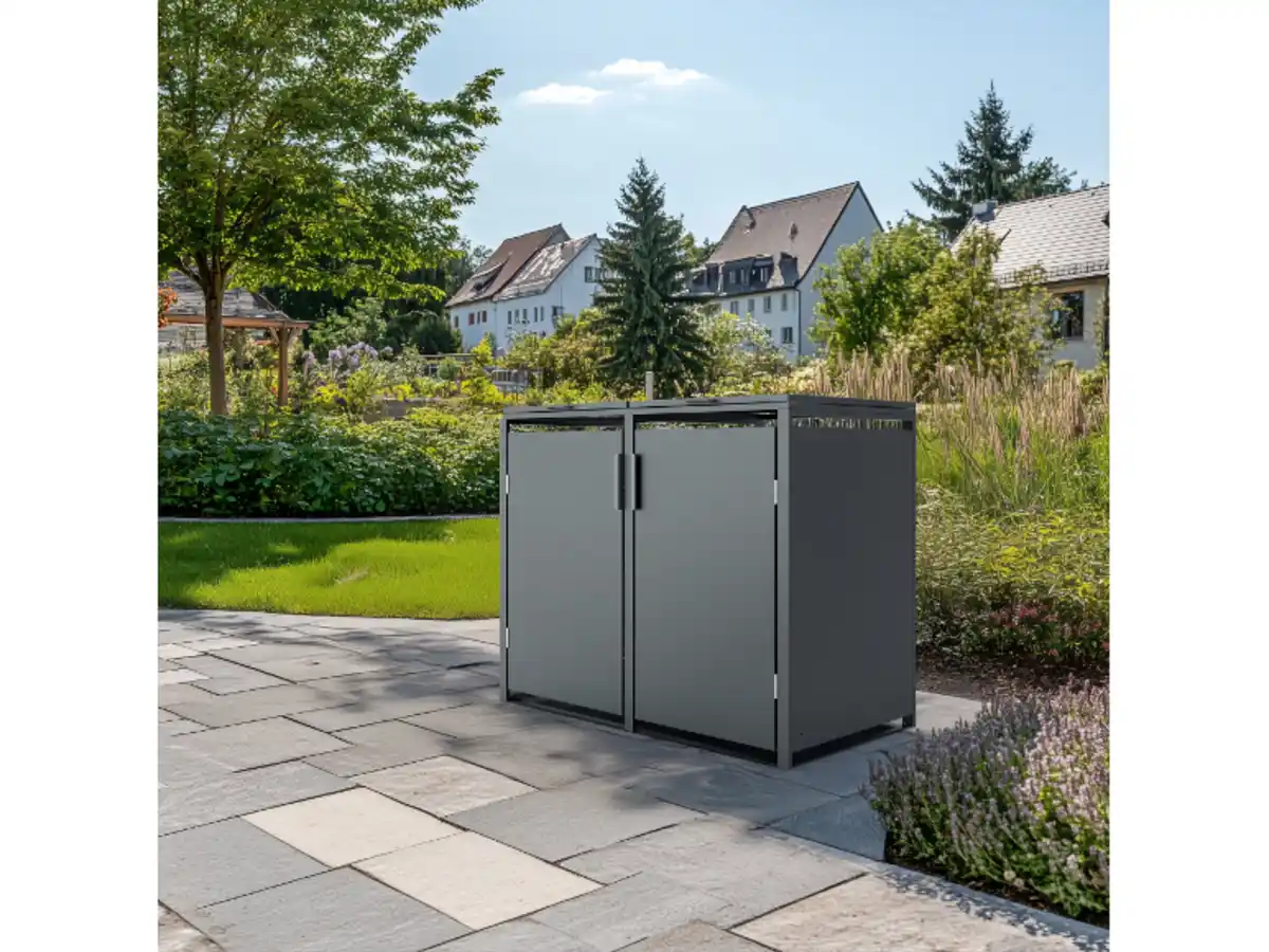 Bild 2 von Plats® Mülltonnenbox 2er / 3er / 4er, aus Stahl